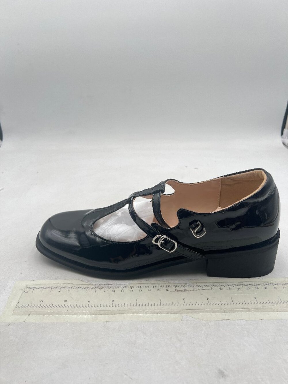 YDN Black Square Toe Cutout Pumps Penny Loafers Slip on Dressy Mary Janes Shoes